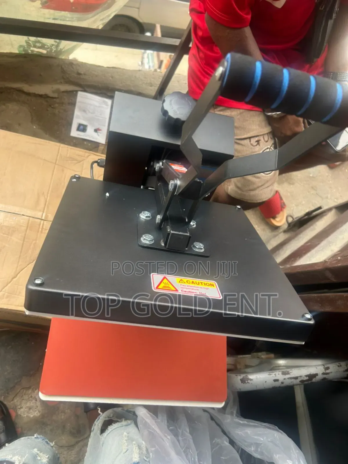 38” Heat Press/Stonning Machine.