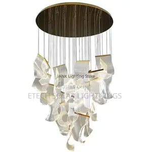 Post Modern Led Living Room Staircase Dropping Chandelier