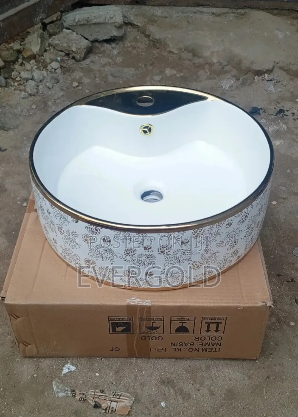 Counter Top Basin Gold Flower Available