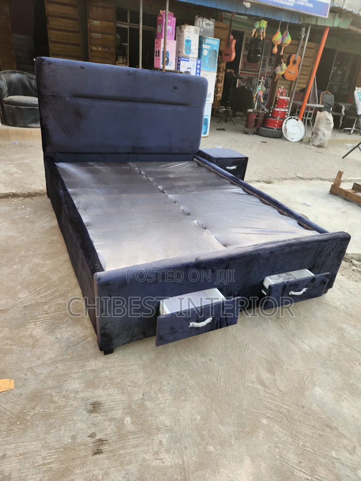 Dark Grey 5by7 Bed Stand.