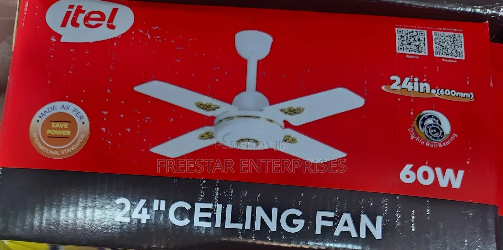 Itel 24 Inches Ceiling Fan 60W Ceiling Fan.