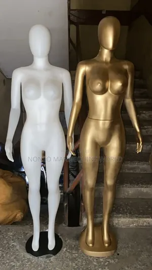 Plastic Size 10 Female. Gold Chrome Mannequin