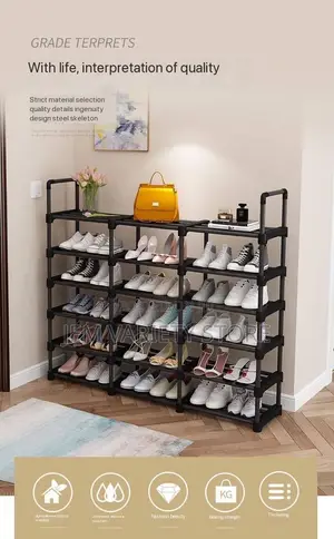 Exotic Thickening Steel Easy Assembly DIY 6 Layers Shoe Rack