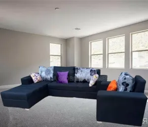 6 Seaters L-Shape Sofa and Single Chair With Pillows. Acb1