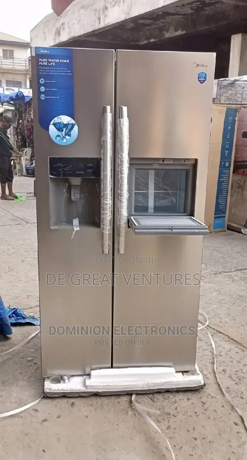 Brand New Middea Side-by-Side 526L Fridge✓Dispenser✓Ice Make