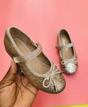Girls Gold Glitter Ballet Shoes