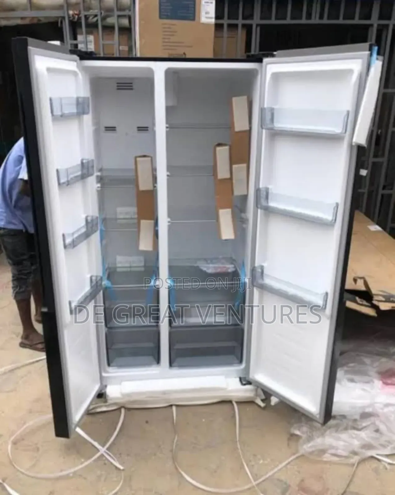 Brand New Bruhm Side-Side Refrigerator>>Black Colour>Externa