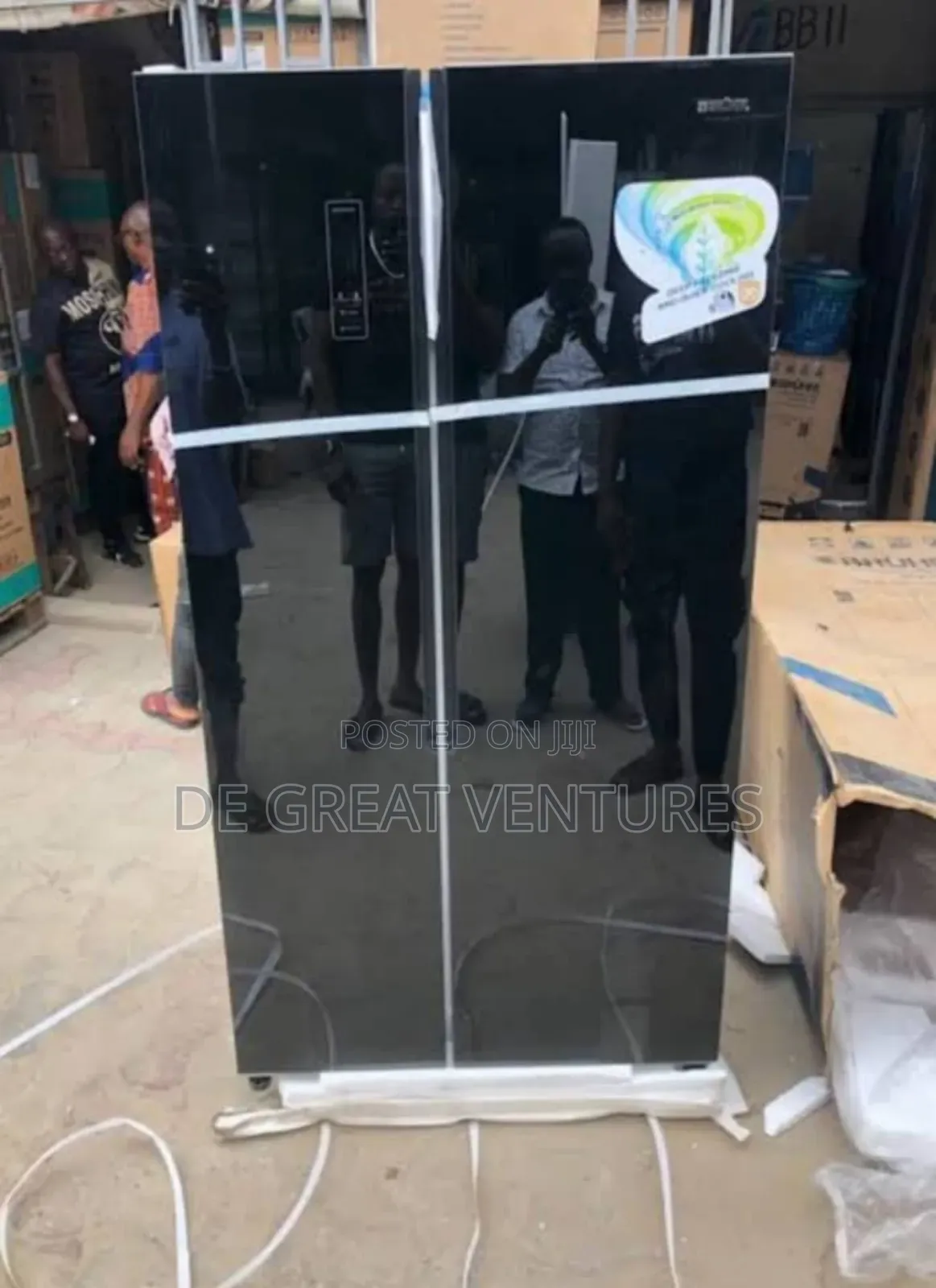 Brand New Bruhm Side-Side Refrigerator>>Black Colour>Externa