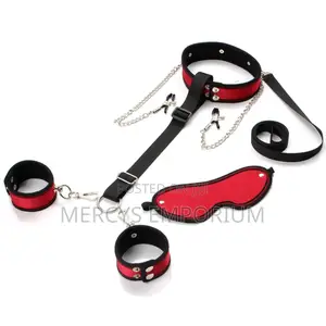 BDSM Kit. Collar, Hand Restraint, Nipple Clamp Sex Toy