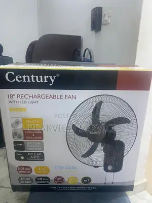Battery Capacity 18''century Rechareable Fan With LED Light