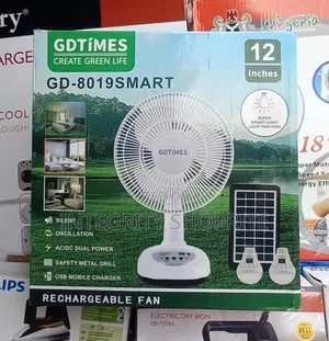 GDTIMES GDTIME Rechargeable Table Fan Solar Panel