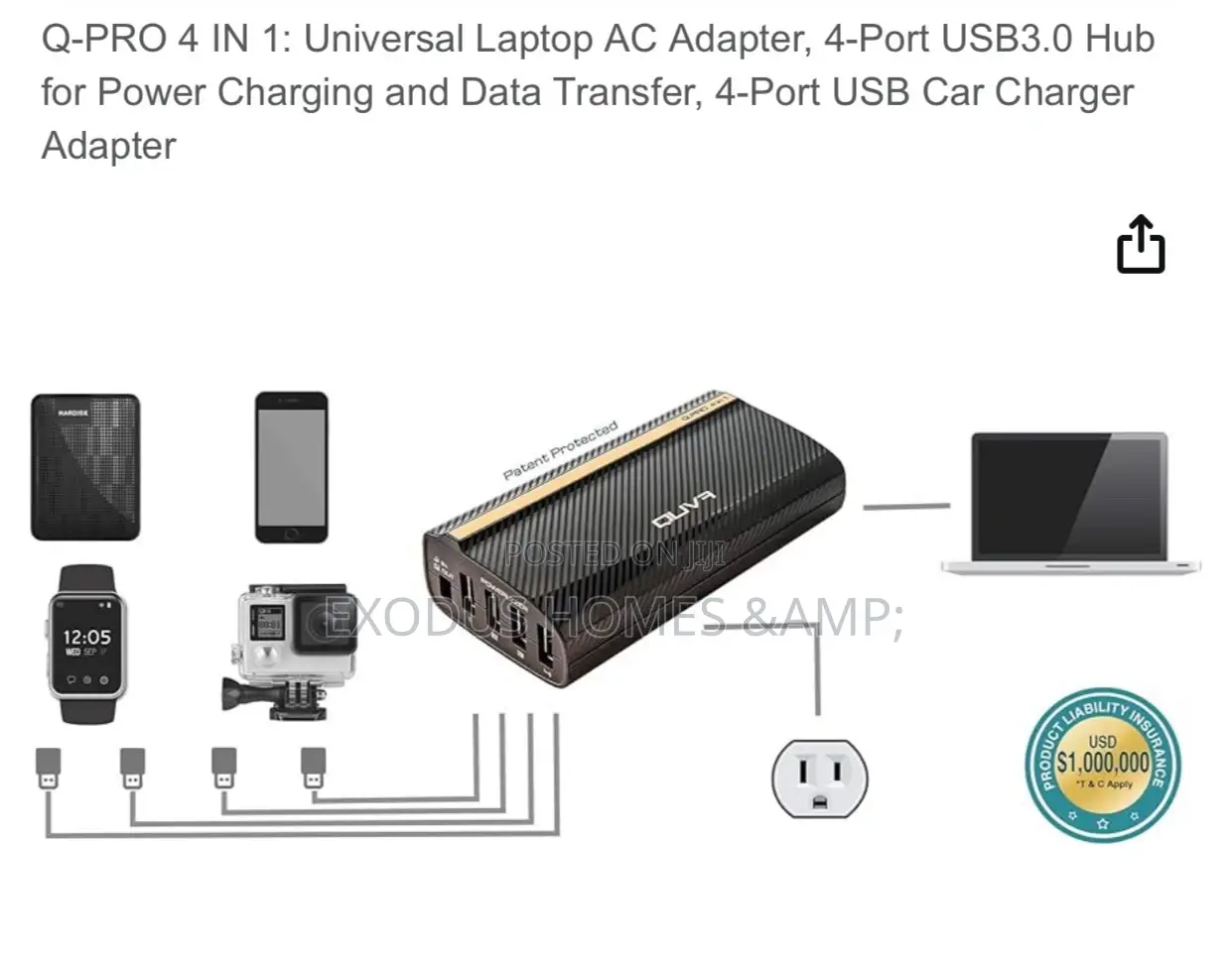 Quva Tech Q-Pro 4 in 1: A Notebook Power Adapter Combo