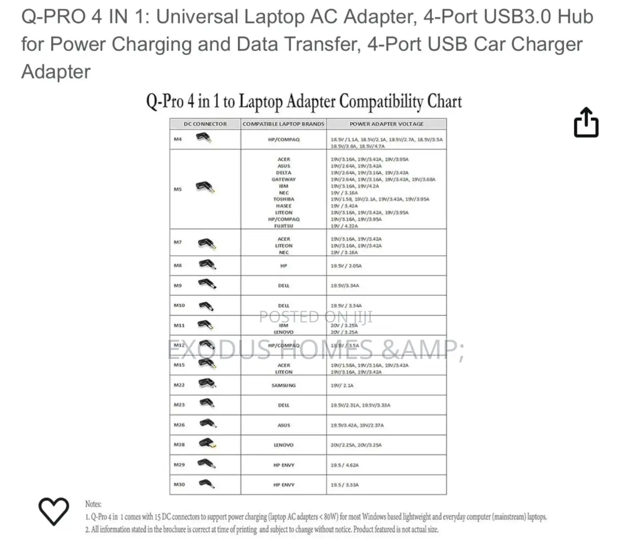 Quva Tech Q-Pro 4 in 1: A Notebook Power Adapter Combo