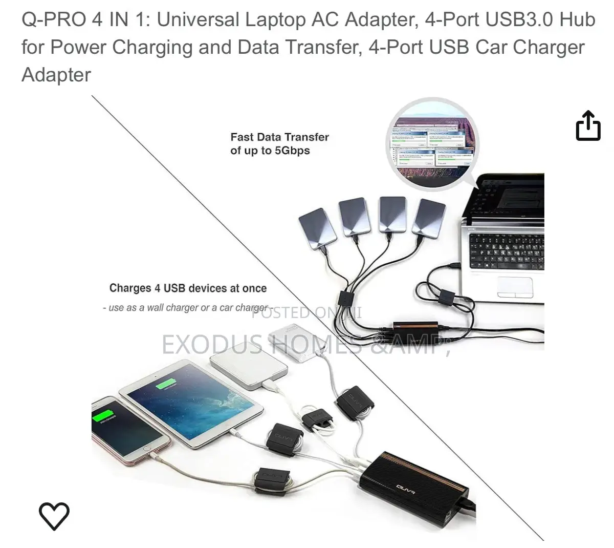 Quva Tech Q-Pro 4 in 1: A Notebook Power Adapter Combo