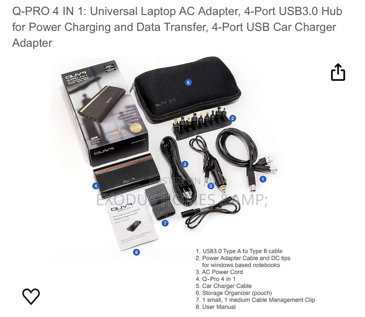 Quva Tech Q-Pro 4 in 1: A Notebook Power Adapter Combo