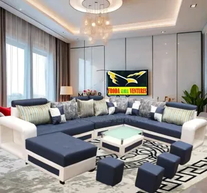 U-Shape Couches. 9 Seaters Sofa Chairs With Table and Stools. Aja2
