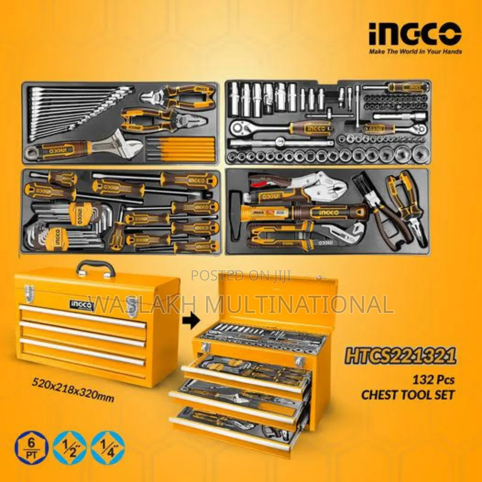 132pcs Tools Chest Set Ingco
