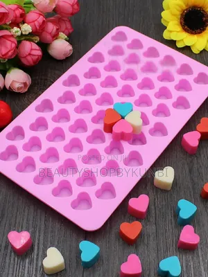 Photo - Mini Heart Shaped 55 Cavities Chocolate Ice Silicone Mold