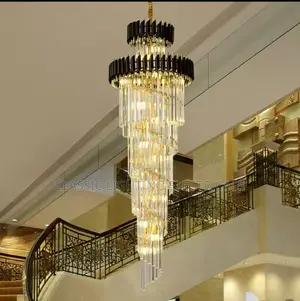 Modern Luxury Crystal Stair Pendant Chandelier Hall Light