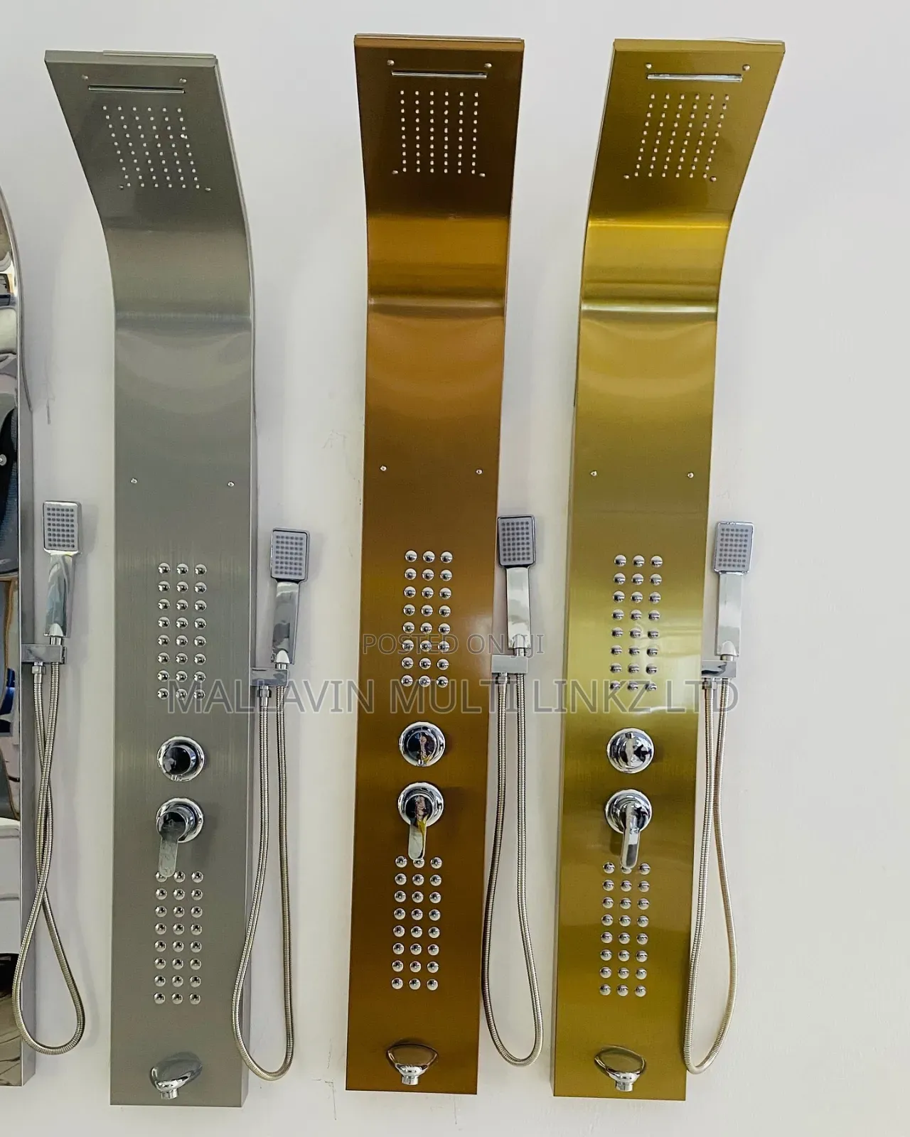 Rainfall Gold Bathroom Panel Showers