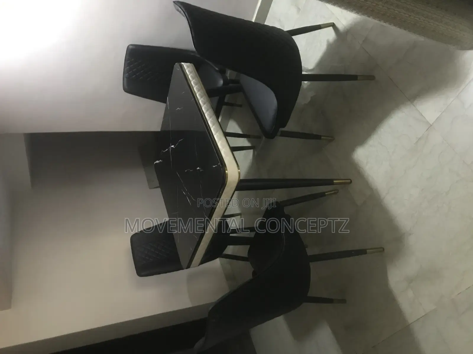 Executive Black Marble Dinning Set