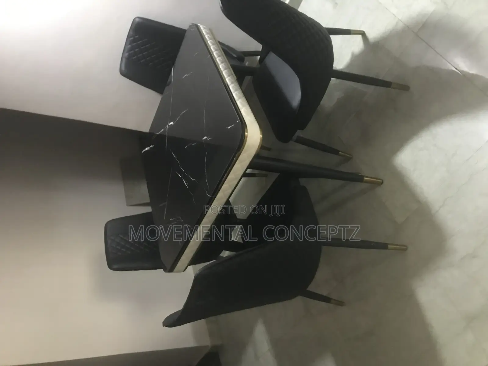 Executive Black Marble Dinning Set
