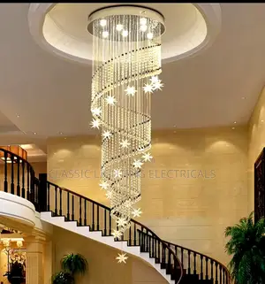 2024 Modern Crystal Star Decoration Villa Staircase LED Lamp