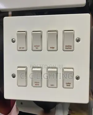 White Body 8 Gang Switch