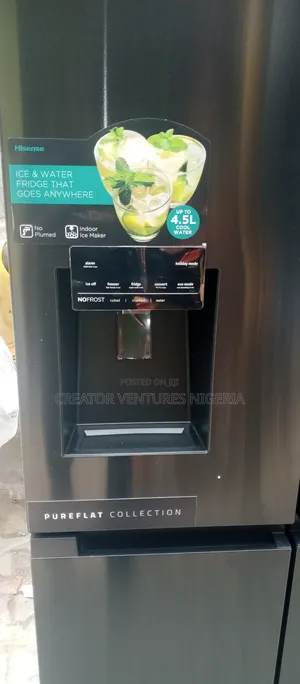 Hisence Inverter Side by Side Fridge Wt Water Ice Dispenser