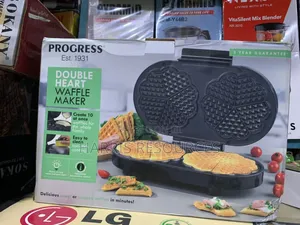 Progress Double Heat Waffle Maker - 10 Waffle