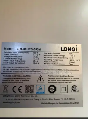 550watts Longi Solar Panel 144cell