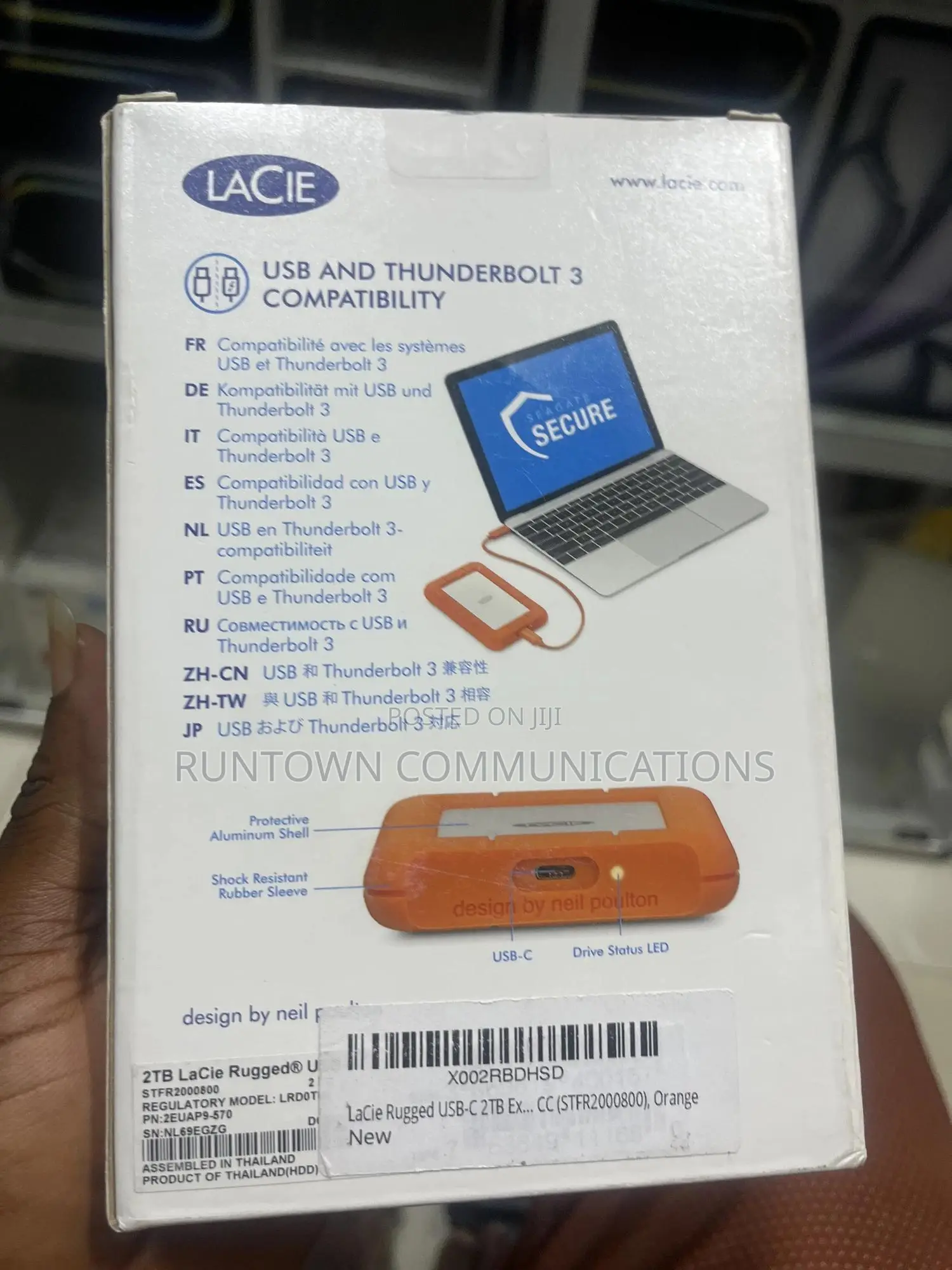 Lacie 2TB Rugged USB-C 3.2 Gen 1 External Hard Drive