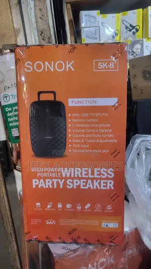 Sonok 8'' Rechargeable Public Address System Bluetooth 2 Mic