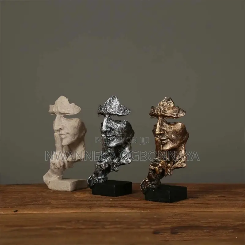 Statue Silence Is Gold Abstract Art Figurine