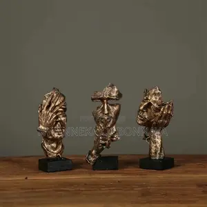 Statue Silence Is Gold Abstract Art Figurine