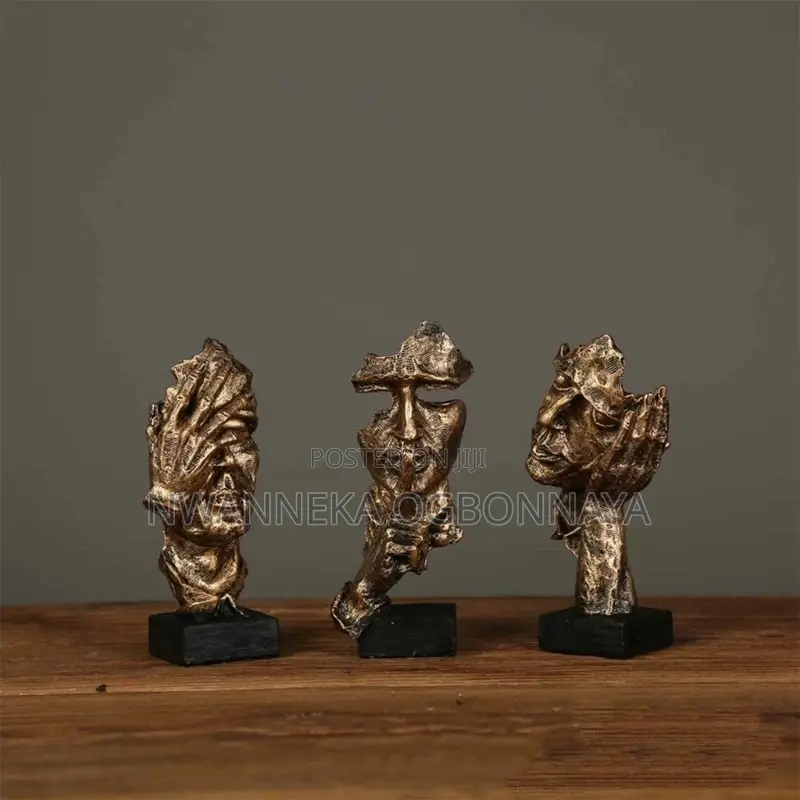 Statue Silence Is Gold Abstract Art Figurine