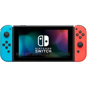 Nintendo Switch With Neon Blue and Neon Red