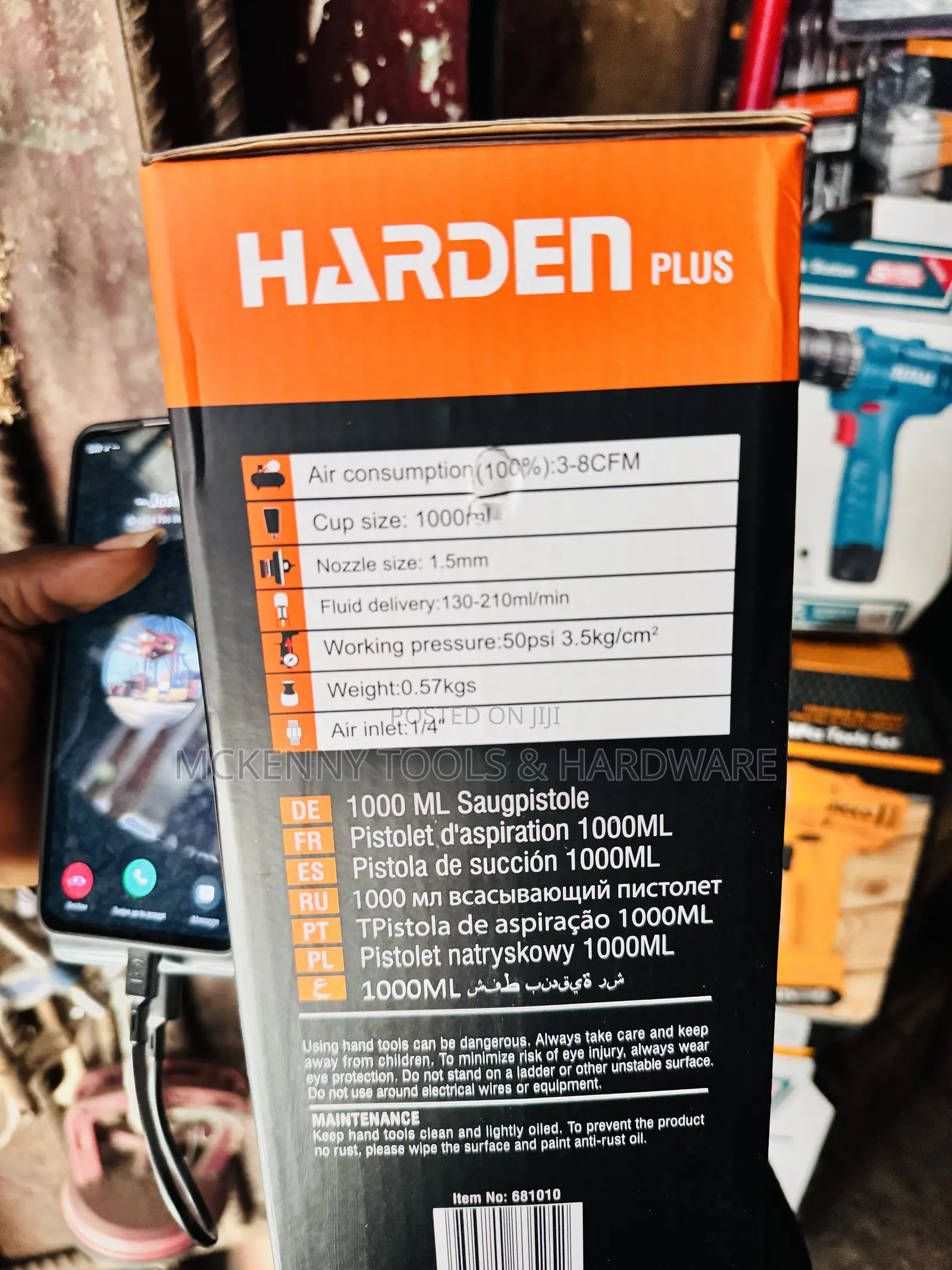 Harden PLUS 1000ml Suction Spray Gun