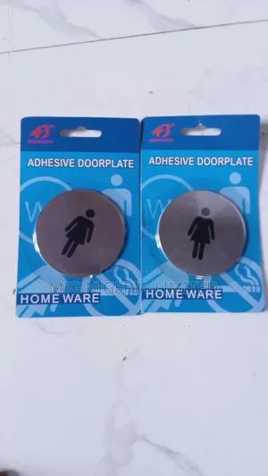 Stainless Steel Adhesive Door Toilet Sign Male and Female