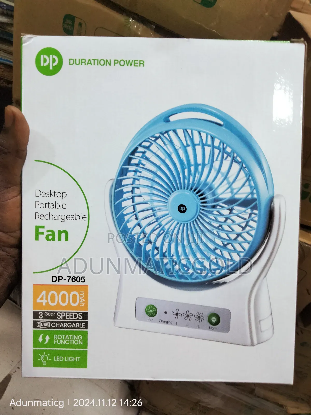 DP Desktop Rechargable Fan