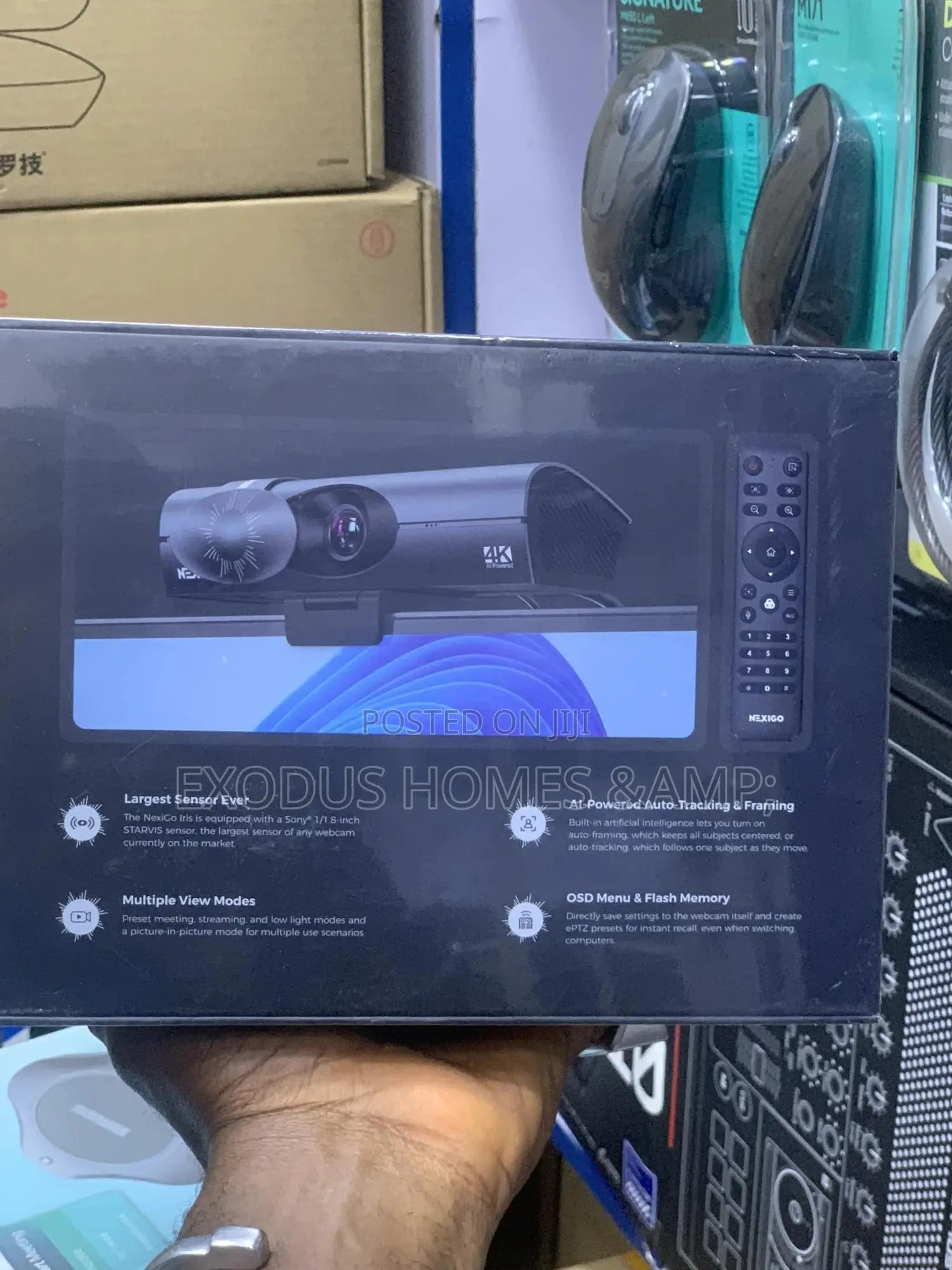 Nexigo Iris, AI Webcam With 1/1.8" Sony_sensor, Onboard