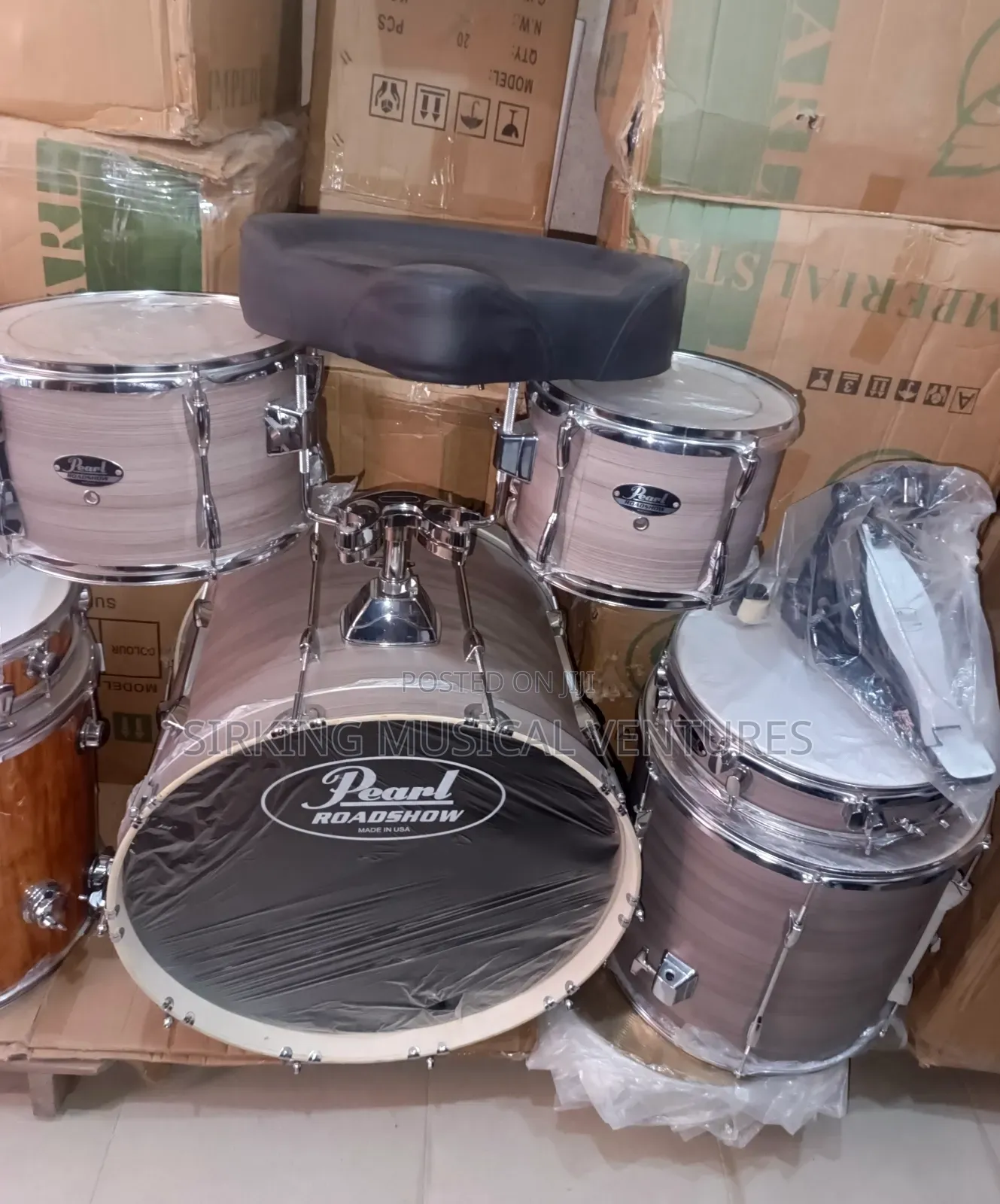 Pearl Roadshow Professional 5sets Drum Black With Pearl Cymbals