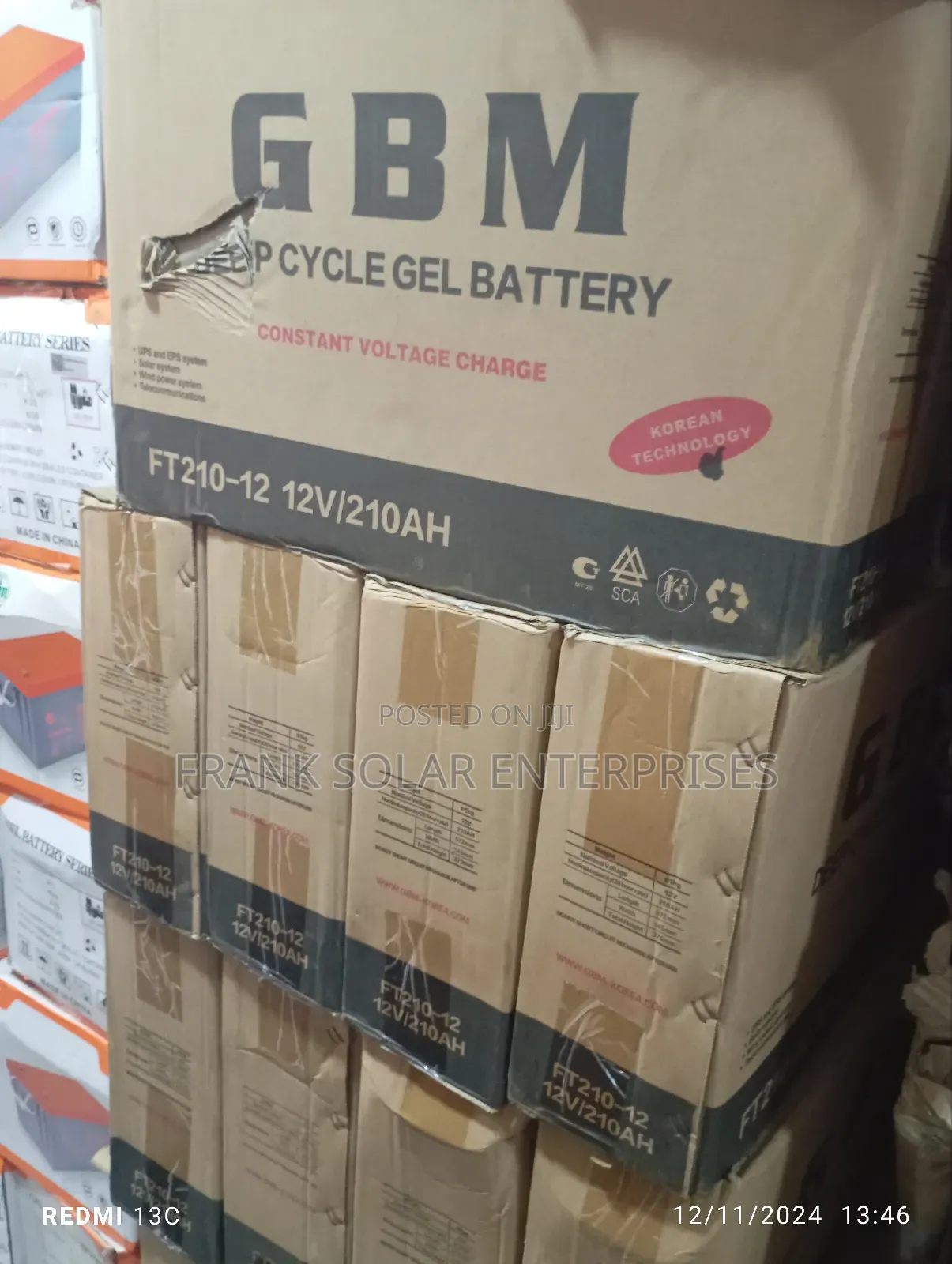 12v210ahms G B M Gel Battery Series
