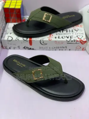 Dolce Gabbana Leather Slippers