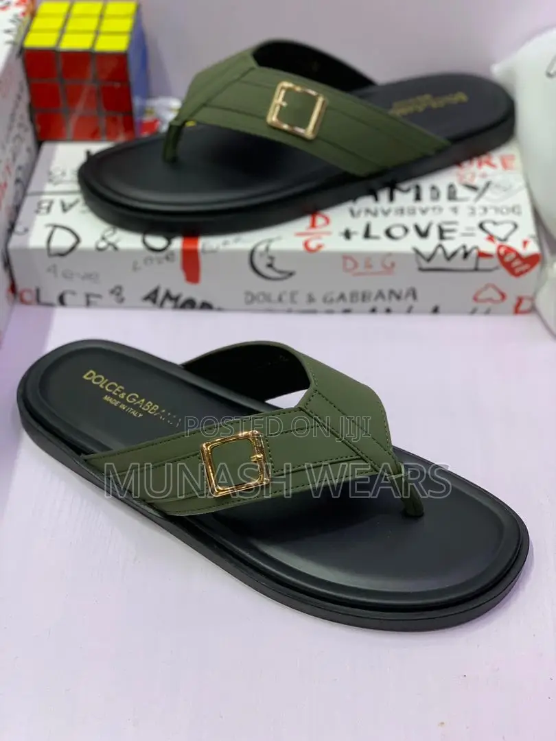 Dolce Gabbana Leather Slippers