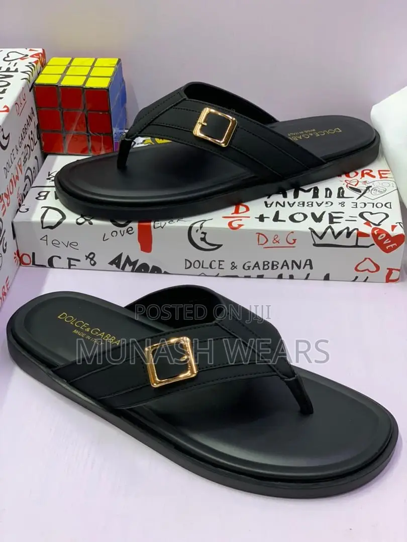 Dolce Gabbana Leather Slippers