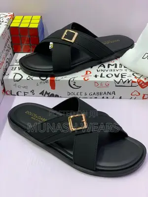Dolce Gabbana Leather Slippers