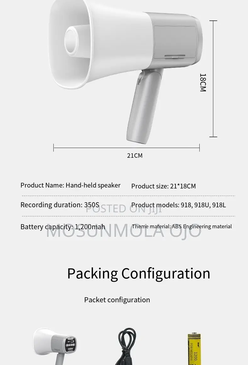Rechargeable Megaphone/Speaker-Handheld