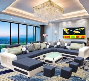 9seaters U-Shape Sofa Chairs. Classic Living Room Couch. Aje08