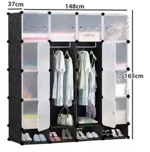 4 Column Wardrobe Organiser Space Saving Storage Plastic